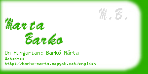 marta barko business card
